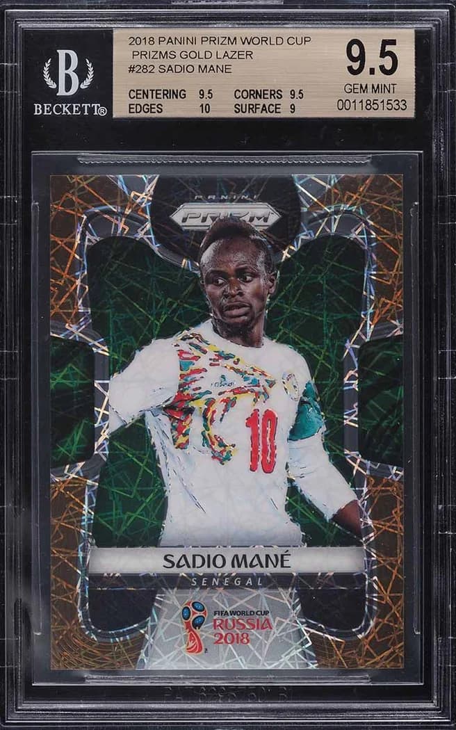 2018 Panini Prizm World Cup Lazer Gold Prizm Prizms #282 Sadio Mané card front