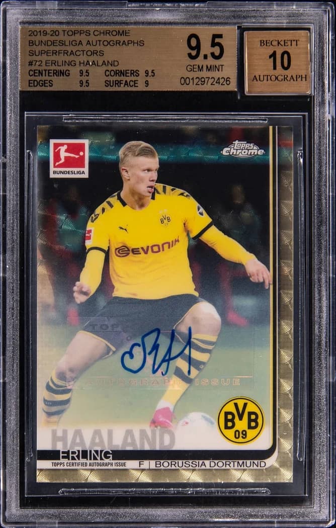2019-20 Topps Chrome Bundesliga Autographs SuperFractor #72 Erling Haaland card front