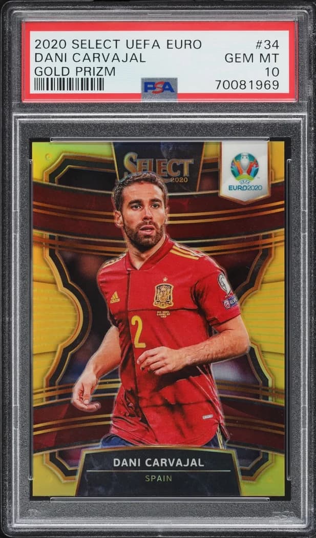 2020 Select UEFA Euro Gold Prizm #34 Dani Carvajal card front