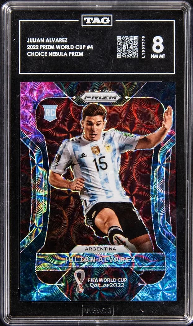 2022 Panini Prizm World Cup Nebula Choice Prizm #4 Julián Álvarez card front