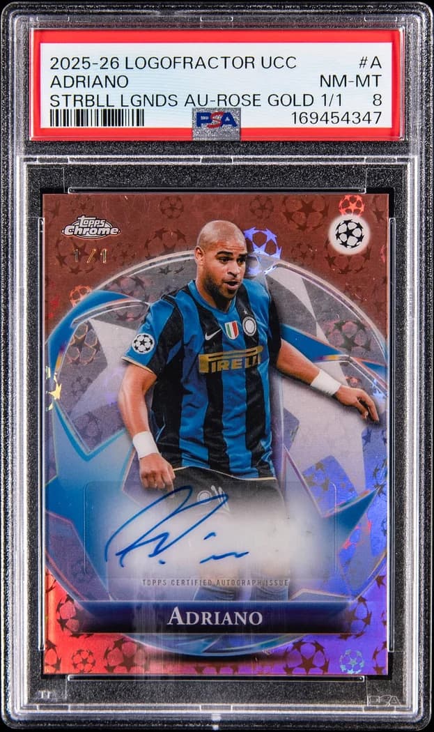 2025-26 Topps UCC Autograph, Legends Logofractor Gold Rose Starball #SLA-A Adriano card front