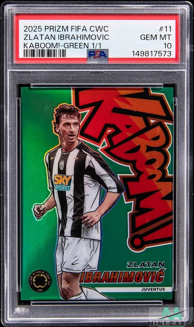 2025 Panini Prizm FIFA Club World Cup Kaboom! Green Prizm #11 Zlatan Ibrahimović card front