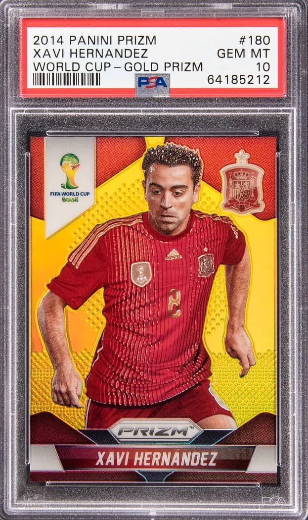 2014 Panini Prizm World Cup Gold Prizm Xavi Hernandez #180 /10 card front