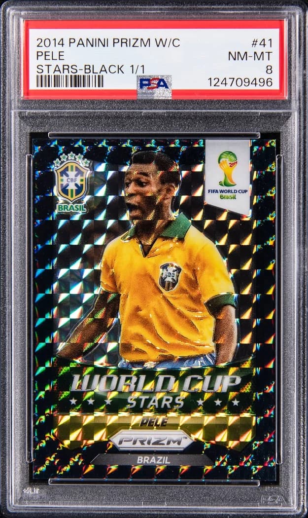2014 Panini Prizm World Cup World Cup Stars Black Prizm Pelé #41 1/1 card front