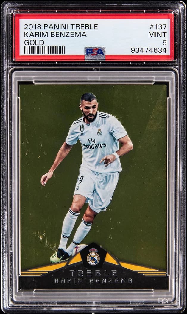 2018-19 Panini Treble Gold Karim Benzema #137 /25 card front