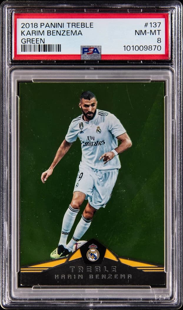 2018-19 Panini Treble Green Karim Benzema #137 /10 card front