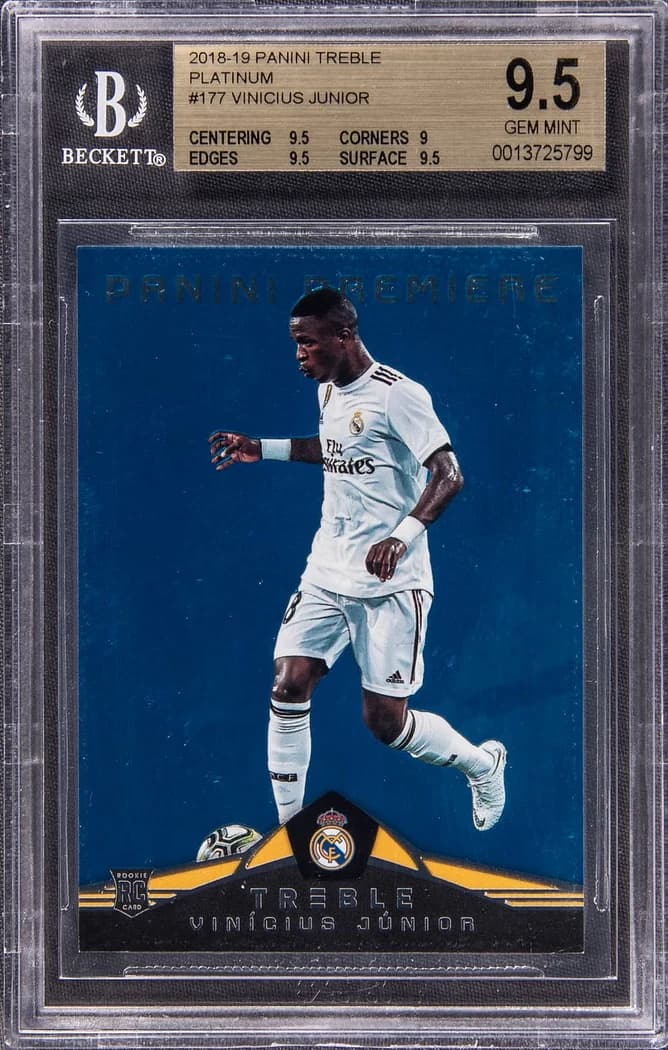 2018-19 Panini Treble Panini Premiere Platinum Vinícius Júnior #177 1/1 card front
