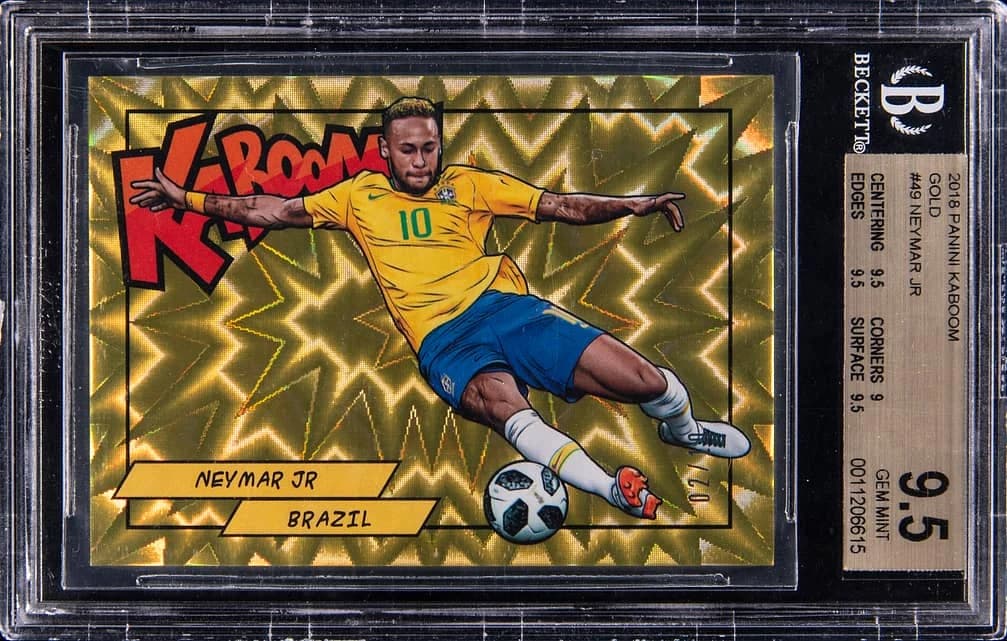 2018 Panini Kaboom Rewards Gold Neymar Jr. #49 /10 card front