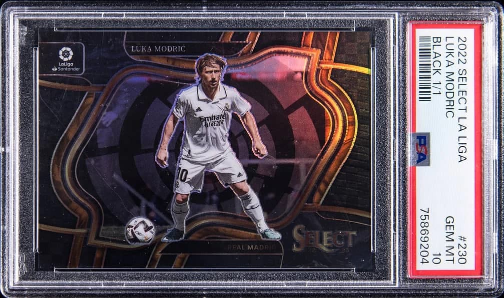 2022-23 Panini Select La Liga Field Level Black Prizm Luka Modrić #230 1/1 card front