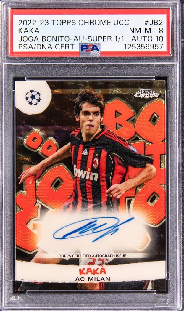2022-23 Topps Chrome UEFA Club Competitions Joga Bonito Autographs SuperFractor Kaká #JB-2 1/1 card front