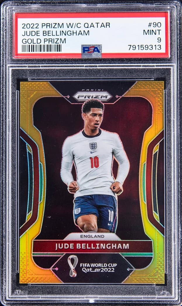 2022 Panini Prizm World Cup Qatar Gold Prizm Jude Bellingham #90 /10 card front