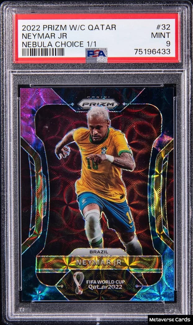 2022 Panini Prizm World Cup Qatar Nebula Choice Prizm Neymar Jr. #32 1/1 card front