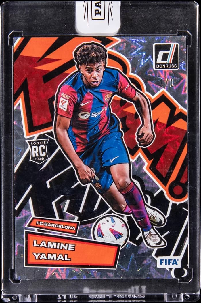 2023-24 Panini Donruss Kaboom! Black #7 Lamine Yamal 1/1 card front