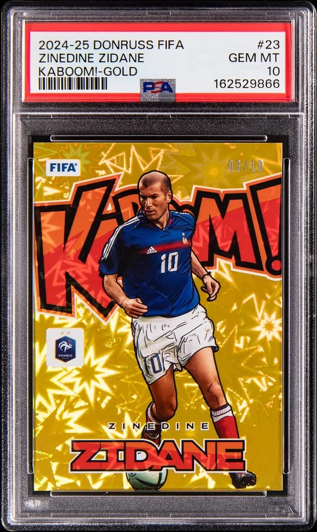 2024-25 Panini Donruss FIFA Kaboom! Gold Zinedine Zidane #23 /10 card front
