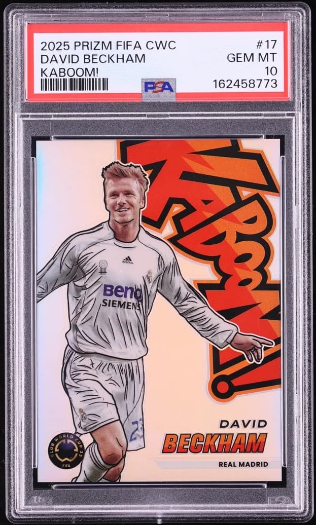 2025 Panini Prizm FIFA Club World Cup Kaboom! David Beckham #17 card front