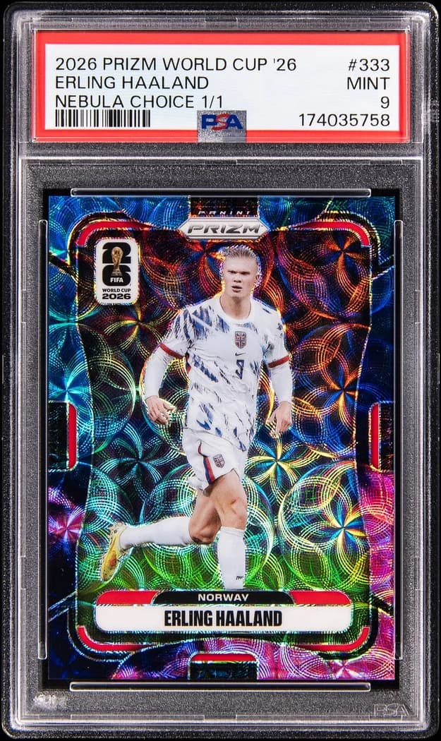 2026 Panini Prizm World Cup Nebula Choice Prizm Erling Haaland #333 1/1 card front