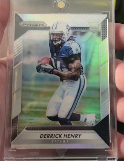 2016 Panini Prizm Derrick Henry; representative card photograph; finish, patch, autograph and individual-copy details may differ