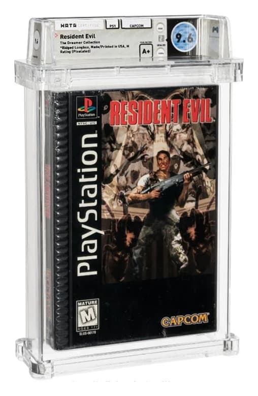 Resident Evil first-production longbox copy from The Dreamer Collection, graded Wata 9.6 A+, sold by Heritage in October 2021