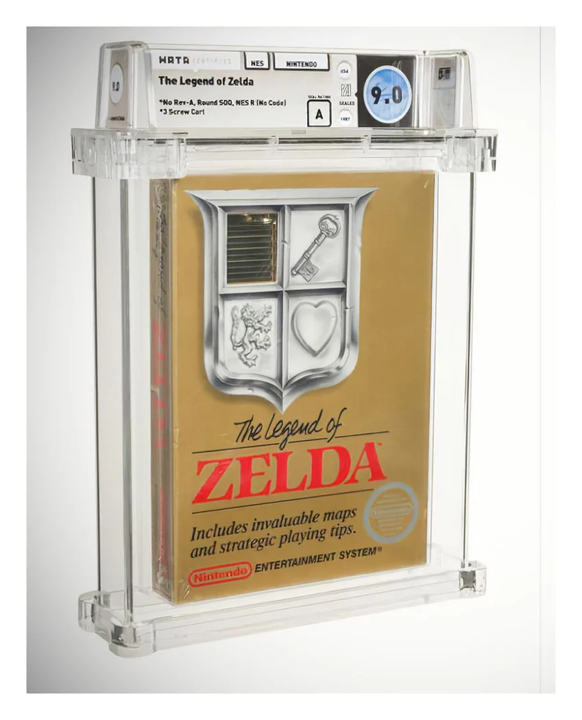 The Legend of Zelda early-production sealed copy graded Wata 9.0 A, sold by Heritage in July 2021