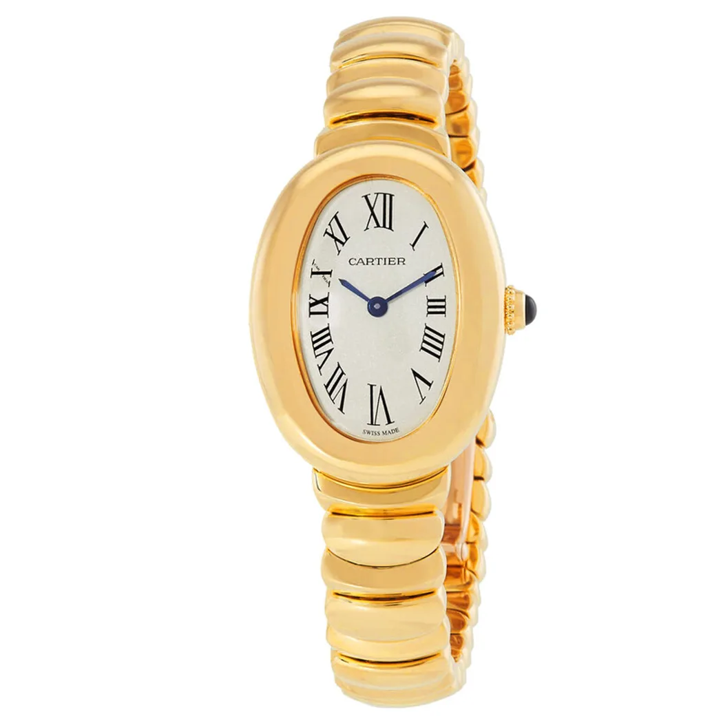 Cartier Baignoire, 18k yellow gold, oval case, watch front