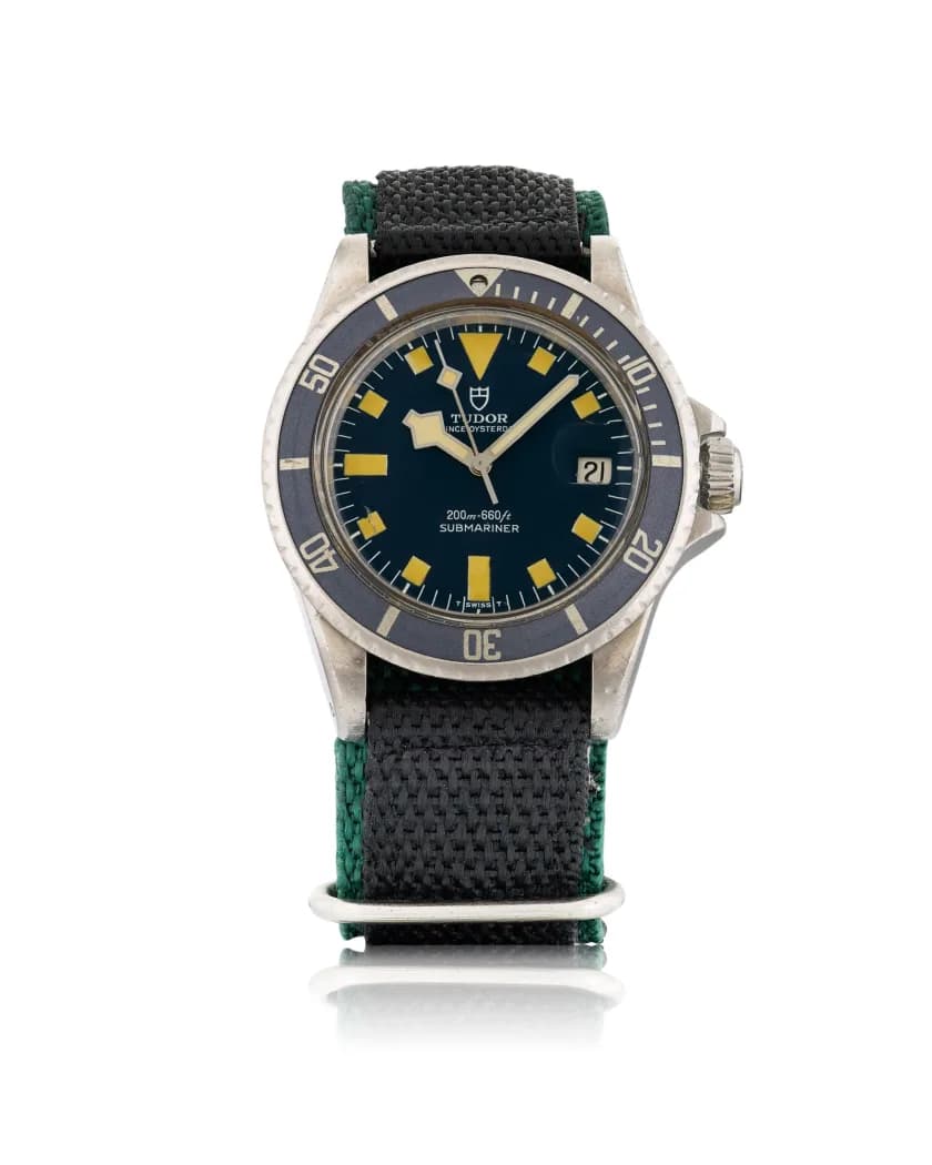 Tudor Submariner 'Snowflake' ref. 9411/0, blue dial with date at 3, watch front