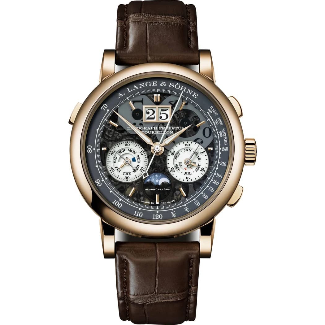 A. Lange & Söhne Datograph Perpetual Tourbillon Honeygold "Lumen" ref. 740.055FE watch front