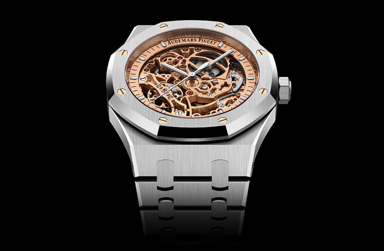 Audemars Piguet Royal Oak Double Balance Wheel Openworked 41 ref. 15407ST.OO.1220ST.02 watch front