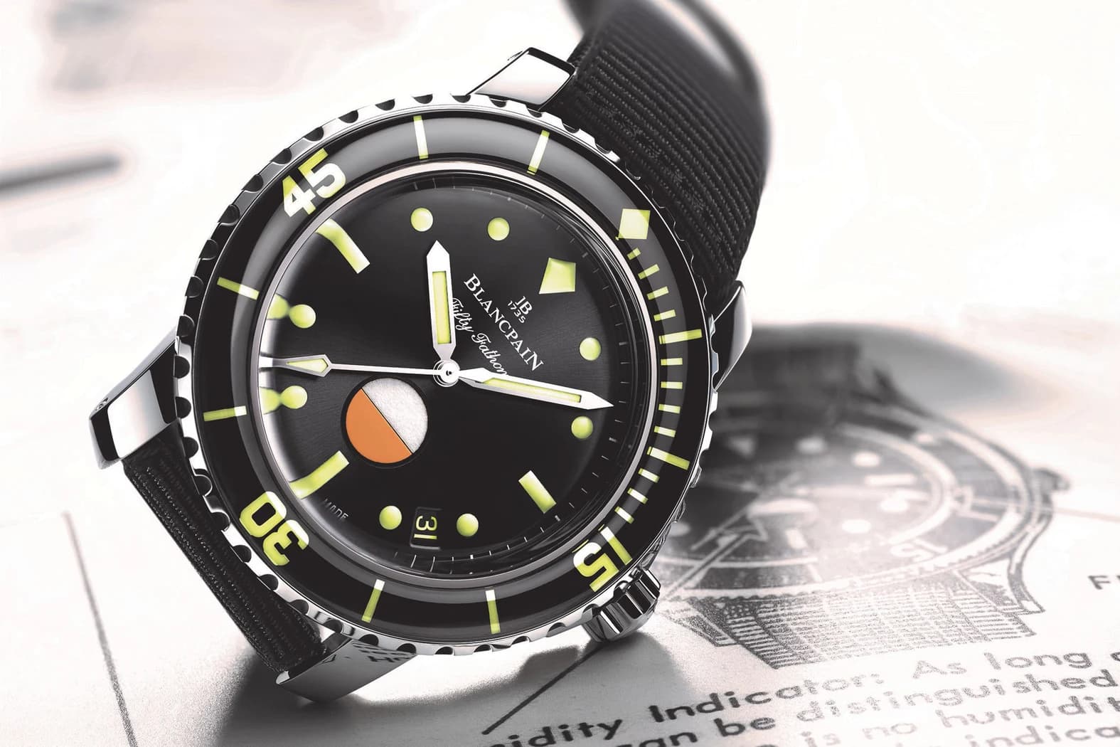 Blancpain Tribute to Fifty Fathoms MIL-SPEC ref. 5008A-1130-NABA watch front