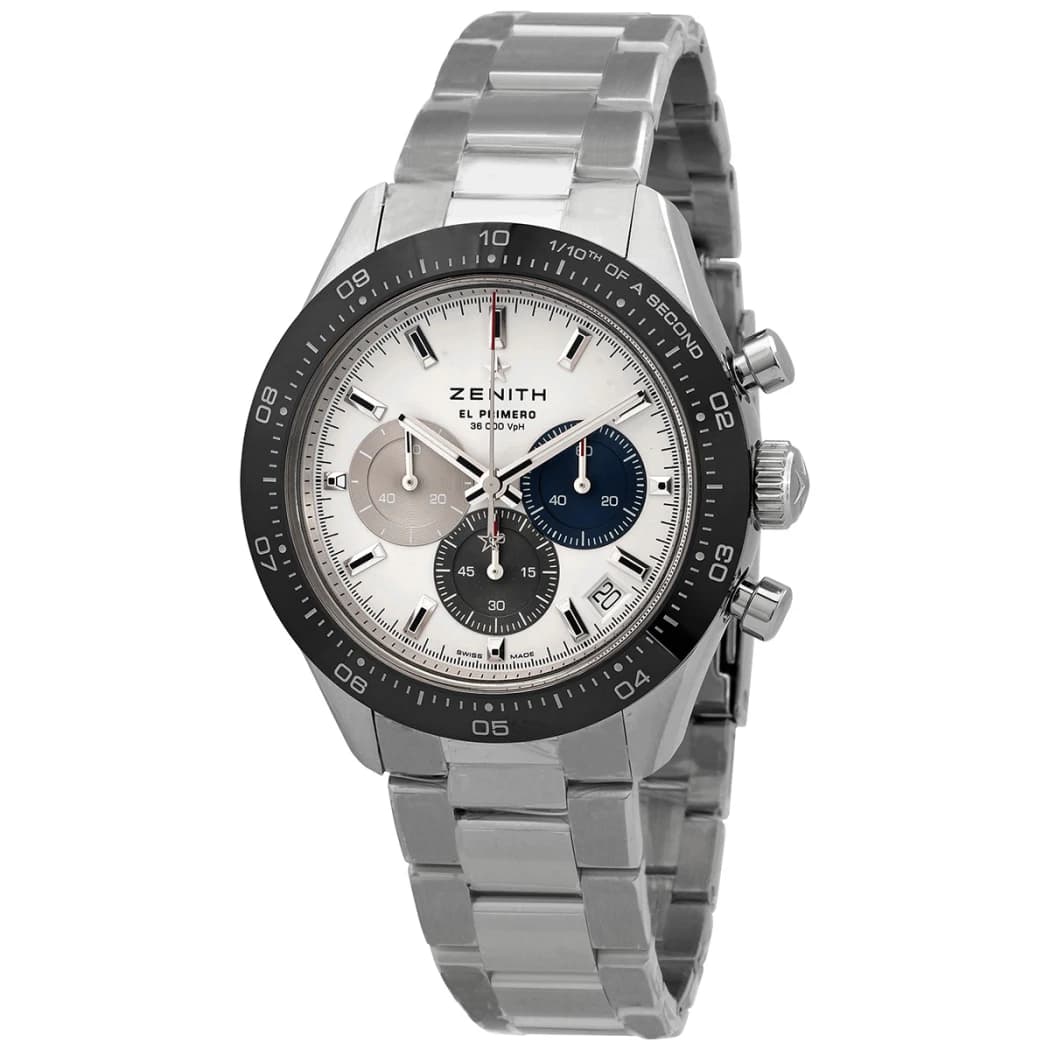 Zenith Chronomaster Sport ref. 03.3100.3600/69.M3100, white dial, tri-color counters, watch front