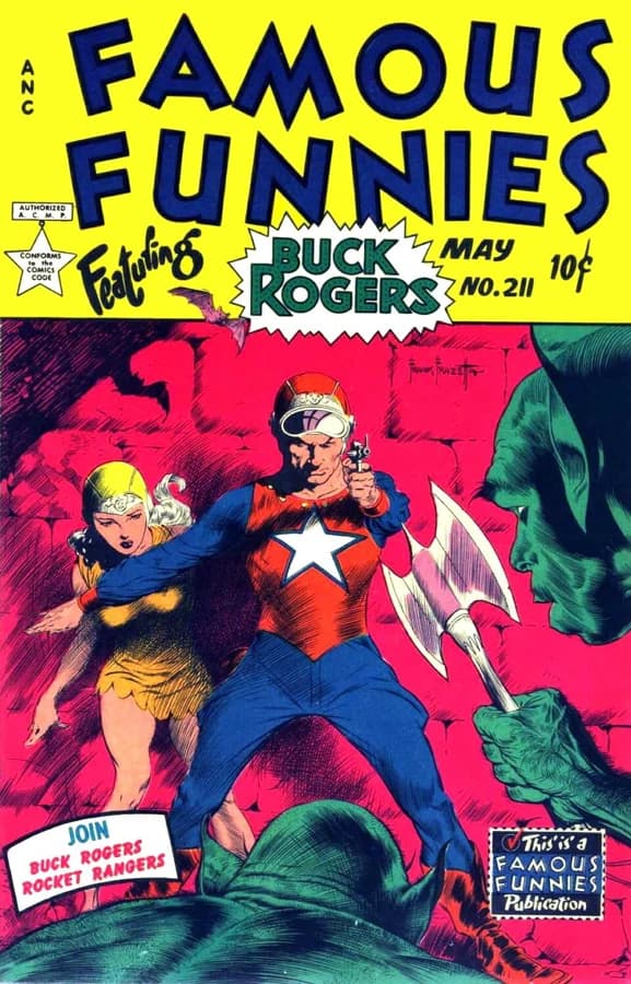 Famous Funnies #211 cover featuring Buck Rogers
