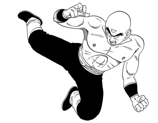 Tien Shinhan official Dragon Ball manga artwork by Akira Toriyama