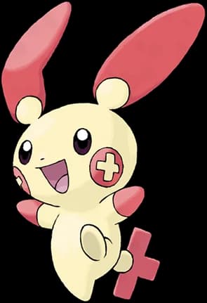Plusle official Pokédex artwork
