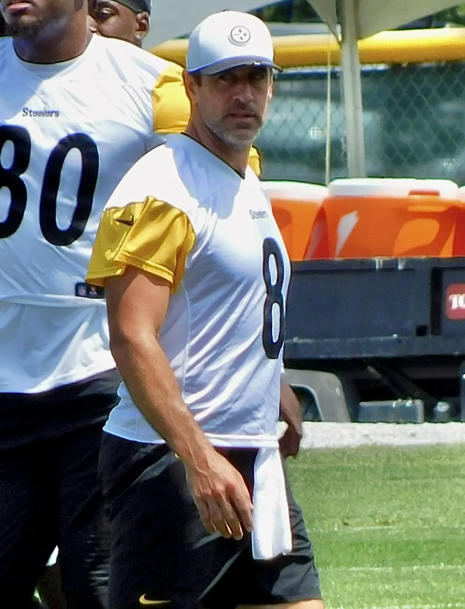 Aaron Rodgers in a Pittsburgh Steelers uniform