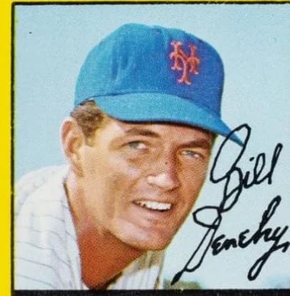 Bill Denehy, as pictured on the 1967 Topps Mets Rookie Stars #581 card