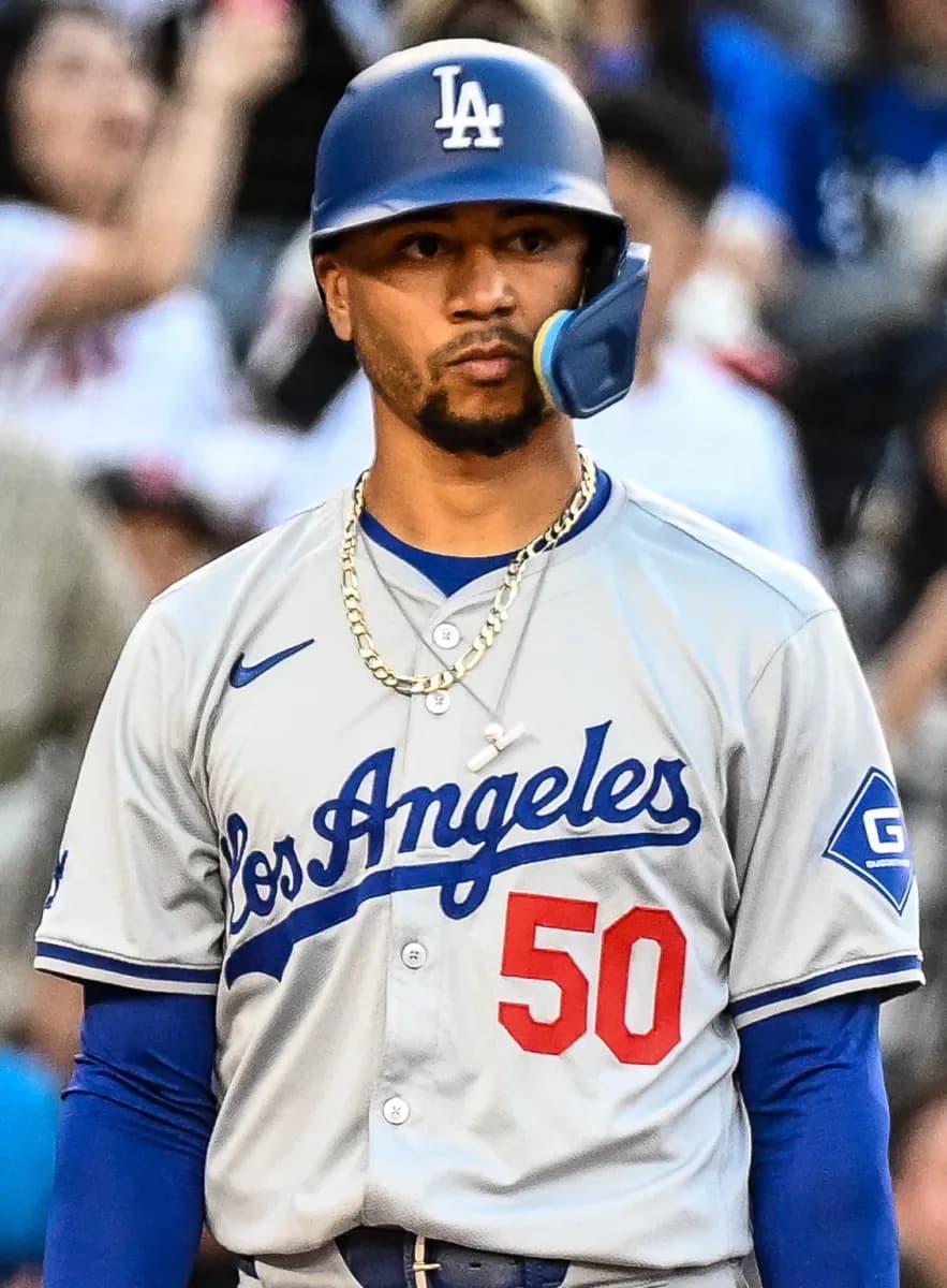 Mookie Betts in a Los Angeles Dodgers uniform, 2024