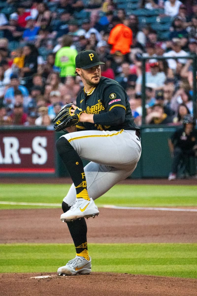 Paul Skenes pitching for the Pittsburgh Pirates, 2026