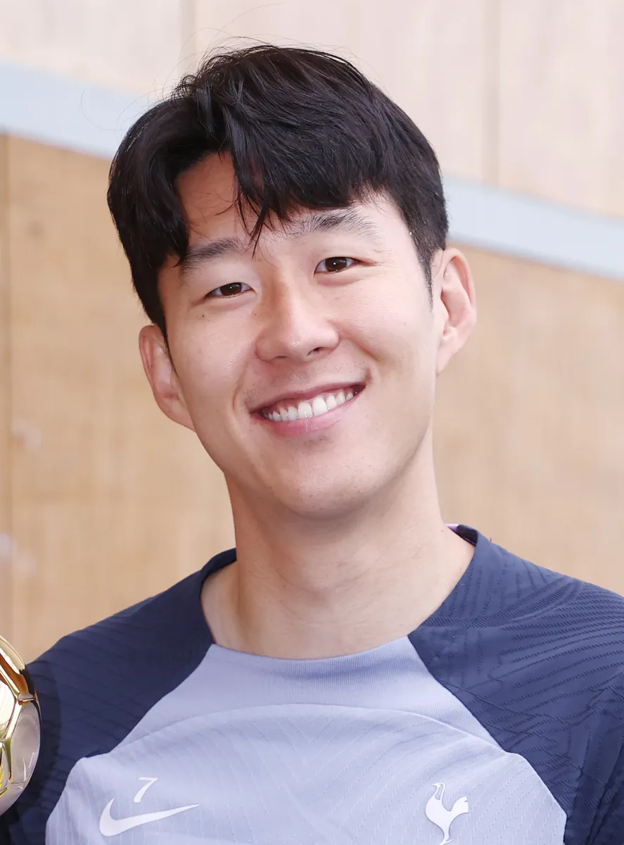 Son Heung-min at the 2023 Best Footballer in Asia ceremony